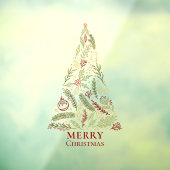 Frohe Weihnachtsbaume | Rustikale Kiefernkonen - O Fensteraufkleber (Blatt 3)