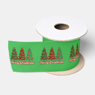 Frohe Weihnachtsbaume Satinband