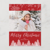 Frohe Weihnachtsbäume Schneeflocken Winter Wunderl Feiertagspostkarte (Vorderseite)