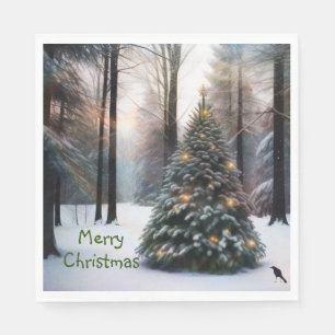 Frohe Weihnachtsbaume Serviette