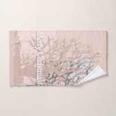 Frohe Weihnachtsbäume Silhouette in Rosa bei Badhandtuch Set (Handtuch)