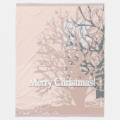 Frohe Weihnachtsbäume Silhouette in Rosa bei Fleecedecke (Vorderseite)