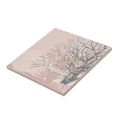 Frohe Weihnachtsbäume Silhouette in Rosa bei Fliese (Seite)