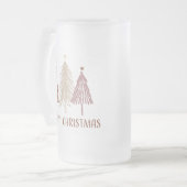 Frohe Weihnachtsbäume Snow Holiday Elegante Festiv Mattglas Bierglas (Vorderseite Links)