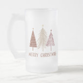 Frohe Weihnachtsbäume Snow Holiday Elegante Festiv Mattglas Bierglas (Links)