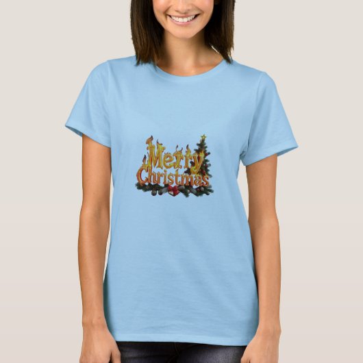 Frohe Weihnachtsbaume T-Shirt (Vorderseite)