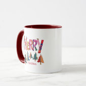 Frohe Weihnachtsbäume Tasse (Vorderseite Links)