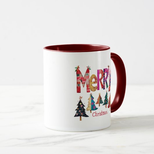 Frohe Weihnachtsbäume Tasse (VorderseiteRechts)