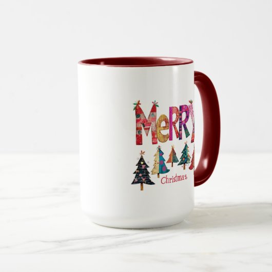Frohe Weihnachtsbäume Tasse (VorderseiteRechts)