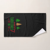 Frohe Weihnachtsbäume Text auf Schwarz Badhandtuch Set (Handtuch)