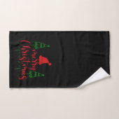 Frohe Weihnachtsbäume Text auf Schwarz Badhandtuch Set (Handtuch)