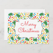 Frohe Weihnachtsbäume und Lichter Retro-Urlaub Postkarte (Vorne/Hinten)