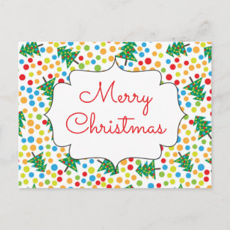 Frohe Weihnachtsbäume und Lichter Retro-Urlaub Postkarte