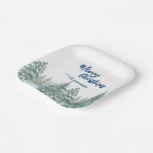 Frohe Weihnachtsbäume Wald Aquarellschrift Pappteller (Gewinkelt)