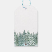 Frohe Weihnachtsbäume Wald Moderne Gold Skript Url Geschenkanhänger (Rückseite)