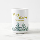 Frohe Weihnachtsbäume Wald Moderne Gold Skript Url Kaffeetasse (Mittel)