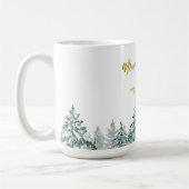 Frohe Weihnachtsbäume Wald Moderne Gold Skript Url Kaffeetasse (Links)