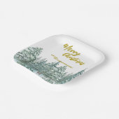 Frohe Weihnachtsbäume Wald Moderne Gold Skript Url Pappteller (Gewinkelt)