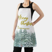 Frohe Weihnachtsbäume Wald Moderne Gold Skript Url Schürze (InSitu)