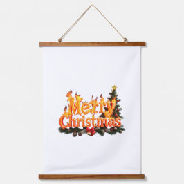 Frohe Weihnachtsbaume Wandteppich Mit Holzrahmen