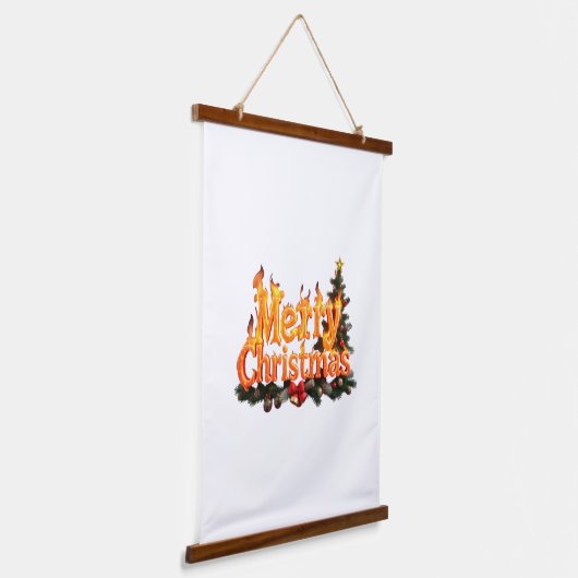 Frohe Weihnachtsbaume Wandteppich Mit Holzrahmen (Gewinkelt)