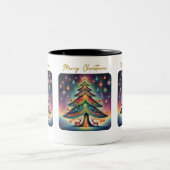Frohe Weihnachtsbaume Zweifarbige Tasse (Mittel)