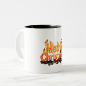 Frohe Weihnachtsbaume Zweifarbige Tasse (Vorderseite Links)