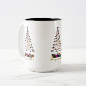 Frohe Weihnachtsbaume Zweifarbige Tasse (Vorderseite Links)