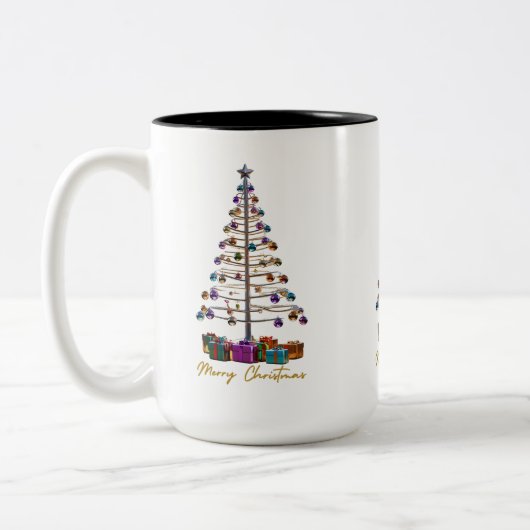 Frohe Weihnachtsbaume Zweifarbige Tasse (Links)