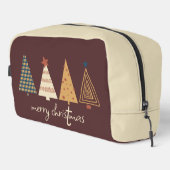 Frohe Weihnachtsbaumen Brown Waschbeutel (Rechte Ecke)