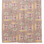 Frohe Weihnachtsbaumen Duschvorhang Kaffee (Vorderseite)