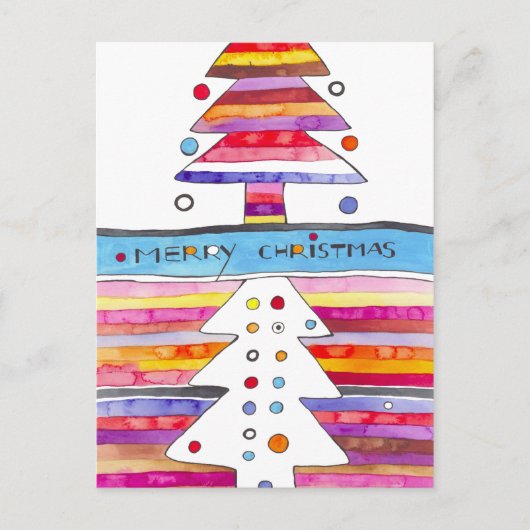 Frohe Weihnachtsbaumen Feiertagspostkarte (Vorderseite)