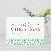 Frohe Weihnachtsbaumen Firmenlogo Feiertagskarte (Stehend Vorderseite)