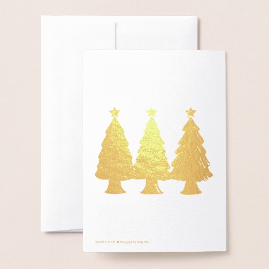 Frohe Weihnachtsbaumen Folienkarte (Rückseite mit Umschlag)