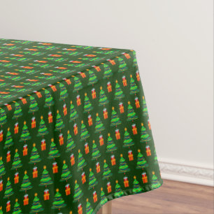 Frohe Weihnachtsbaumen & Geschenke Rot Grün Tischdecke