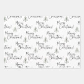Frohe Weihnachtsbaumen Geschenkpapier Set (Vorderseite)