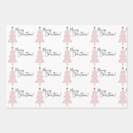 Frohe Weihnachtsbaumen Geschenkpapier Set (Vorderseite 2)