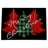 Frohe Weihnachtsbaumen Große Geschenktüte (Vorderseite)