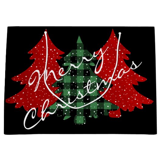 Frohe Weihnachtsbaumen Große Geschenktüte (Vorderseite)