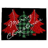 Frohe Weihnachtsbaumen Große Geschenktüte (Rückseite)