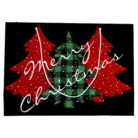 Frohe Weihnachtsbaumen Große Geschenktüte (Rückseite)