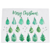 Frohe Weihnachtsbaumen Grün Große Geschenktüte (Vorderseite)