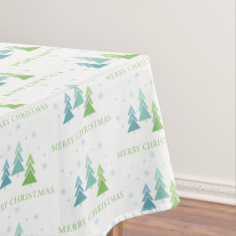 Frohe Weihnachtsbaumen Grün und Aquamariner Urlaub Tischdecke