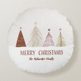 Frohe Weihnachtsbaumen Holiday Custom Family Zuhau Rundes Kissen