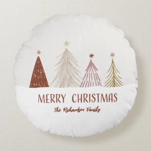 Frohe Weihnachtsbaumen Holiday Custom Family Zuhau Rundes Kissen