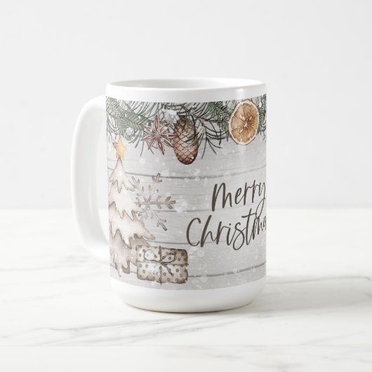 Frohe Weihnachtsbaumen Kaffeetasse (Vorderseite Links)
