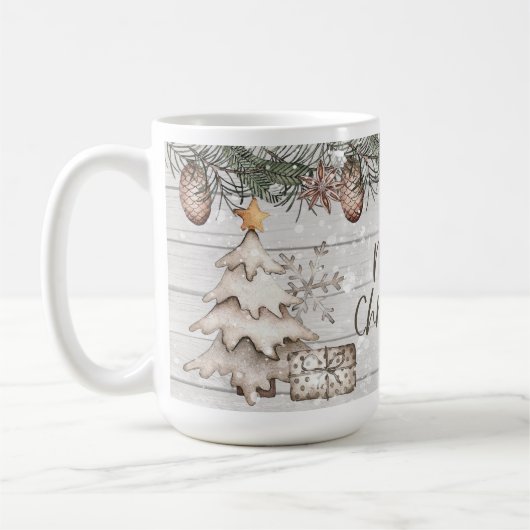 Frohe Weihnachtsbaumen Kaffeetasse (Links)