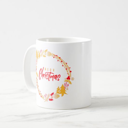 Frohe Weihnachtsbaumen Kaffeetasse (Vorderseite Links)