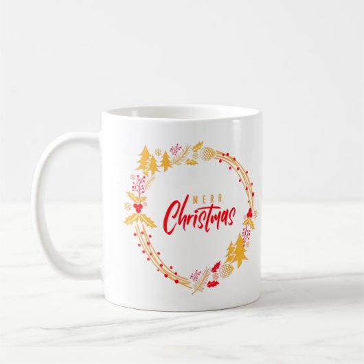 Frohe Weihnachtsbaumen Kaffeetasse (Links)