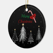 Frohe Weihnachtsbaumen Keramik Ornament (Links)